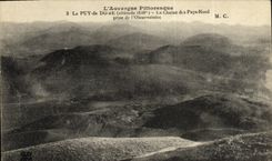 VINTAGE POSTCARD L Auvergne Puy de Dome the Chain of Northern Puys taken of L observatory