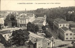 Opinion panoramica de Chatelguyon de la POSTAL de la VENDIMIA sobre el parque mas bajo