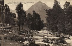 VINTAGE POSTCARD Route of Pierefitte has Cauterets Gave and Peguere