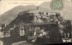 CPA Lourdes Chateau Fort et Pont du Gave