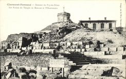 Cumbre de Clermont Ferrand de la POSTAL de la VENDIMIA de las ruinas de Puy de Dome del templo y del L observatorio del Mercury