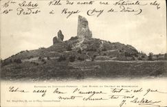 VINTAGE POSTCARD Surroundings of Clermont Ferrand ruins of the castle of Montrognon