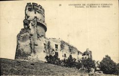 VINTAGE POSTCARD Surroundings of Clermont Ferrand Tournoel ruins of the castle