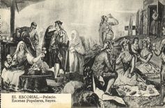 VINTAGE POSTCARD El Escorial Palacio Escenas Populares Bayeu
