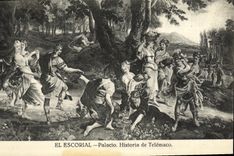 VINTAGE POSTCARD El Escorial Palacio Historia de Telemaco
