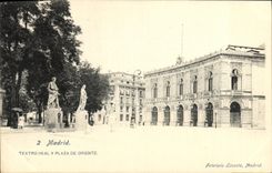 VINTAGE POSTCARD Madrid Teatro Real there Plaza de Oriente