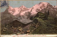 VINTAGE POSTCARD Lungern Eiger Monche und Jungfrau