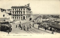 Paladar consular y L el Ministerio de marina de Argel de la POSTAL de la VENDIMIA