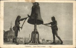 VINTAGE POSTCARD Venezia Torre LED Orologic