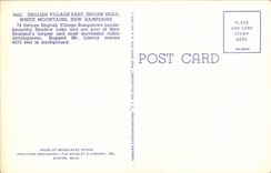 VINTAGE POSTCARD English village East indian Head White Mountains New Hampshire chart toilee