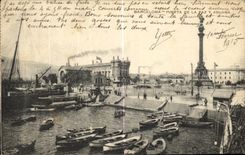 VINTAGE POSTCARD Barcelona Puerta of Paz there Aduania