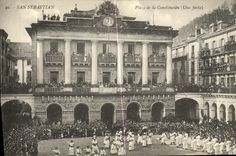 Plaza de San Sebastian de la POSTAL de la VENDIMIA de Constitucion una fiesta