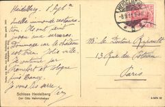 VINTAGE POSTCARD Schloss Heidelberg Der Otto Helnrichsbau