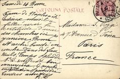 Fontana del idiota de Roma Tempio di Vesta de la POSTAL de la VENDIMIA