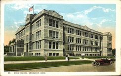 VINTAGE POSTCARD High School Sandusky Ohio
