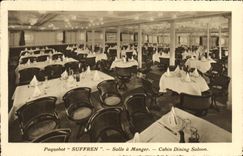 VINTAGE POSTCARD Suffren Steamer Dining room Boat