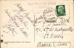 Placa de plata Lago Della Magdalena de la voluntad de Valle Stura de la POSTAL de la VENDIMIA