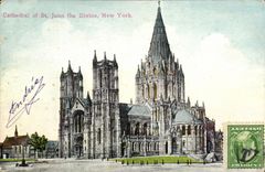 VINTAGE POSTCARD Cathedral off St John the Divine New York