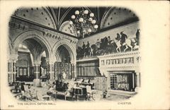 VINTAGE POSTCARD The Living room Eaton Chester Hall
