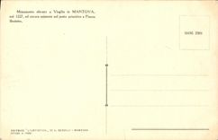 VINTAGE POSTCARD Monumento elevato has Virgilio in Mantova