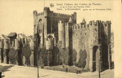 VINTAGE POSTCARD Ghent Castle of the counts de Flandre seen of the place co  Pharalide