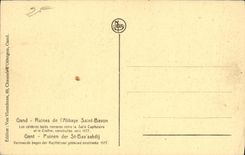VINTAGE POSTCARD Ghent Ruins of L abbey Bavon Saint