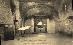 VINTAGE POSTCARD Ghent Castle of the Counts de Flandre Keep Village hall and justice