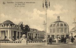 VINTAGE POSTCARD World Fair and International of Ghent 1913 the Court D honor