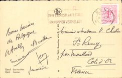 POSTAL Gante Quay de la VENDIMIA con los granos