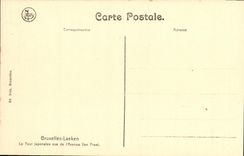 POSTAL Bruselas Laeken de la VENDIMIA la torre japonesa vista de L avenida Van Fraet