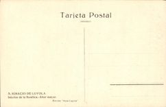 POSTAL S Ignacio De Loyola Interior de la VENDIMIA del altar de la basilica prefecto