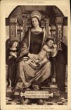 La escuela veneciana de Franceseo Tatti de la POSTAL de la VENDIMIA la virgen y el L nino asiste por dos angeles