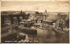 VINTAGE POSTCARD General View Newcastle one the Tyne