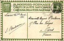 CPA Suisse Carte de la fete nationale Dunk