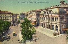 POSTAL Argel de la VENDIMIA el teatro y la calle Dumont D Urvile