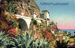 Pez gordo San Luis de Grimaldi Frontiera Italo Francese de la POSTAL de la VENDIMIA