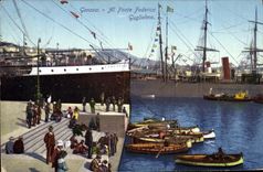 Barcos de Federico Guglielmo del pez gordo del Al de Genova de la POSTAL de la VENDIMIA