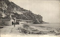 POSTAL Garavan de la VENDIMIA las rocas rojas italianas de la frontera