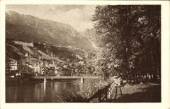 VINTAGE POSTCARD Innsbruck Innsteg und Innqual MIT Holting und Hungerburg