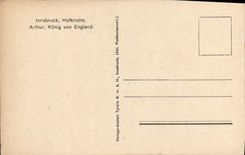 VINTAGE POSTCARD Innsbruck Hofkirche Arthur Konig Von England