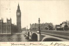 CPA Westminster Bridge And Clock Tower London