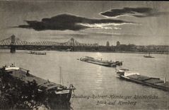 CPA Duisburg Ruhrort Bllck Von der Rheinbrucke Blick auf Homberg 