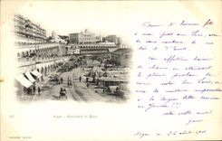 Bulevar y muelles de Argel de la POSTAL de la VENDIMIA