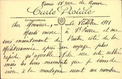 Panorama de Túnez de la POSTAL de la VENDIMIA y Fort de Sidi Ben Hassen