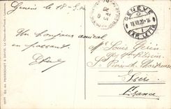 VINTAGE POSTCARD Geneva View and the Bridge of Coulouvreniere