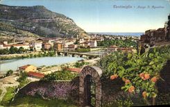 POSTAL Ventimiglia Borgo S Agustin de la VENDIMIA