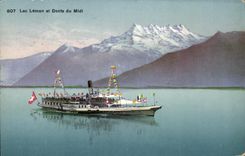 CPA Lac Leman et Dents Du Midi Bateau
