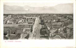 Panorama de Pompeya de la POSTAL de la VENDIMIA