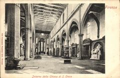 CPA Firenze Interno della Chiesa di Croce