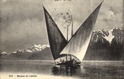 CPA Barque Du Leman Bateau Suisse